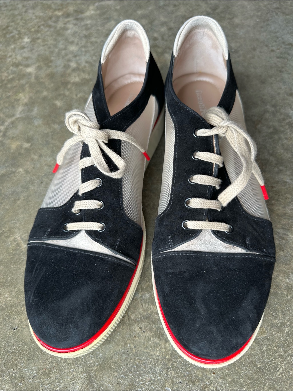 Beautifeel Cadence Lace-Up Shoe Black, Cream And Red Lace-Up Women's Sneakers